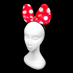 Flashing LED Headband - Red with White Polka Dots